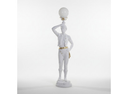 Liewensgréisst Hindu Stand Luucht Skulptur Steeluucht Lampe Dekoratioun Figur 160cm