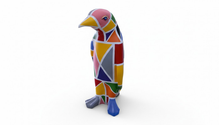 Design Luxus Figur Skulptur Handaarbecht XXL 67cm Pinguin Déier Skulpturen Figuren