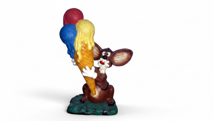 Design Maus mat Äis Figur Statu Skulptur Figuren Skulpturen Dekoratioun Glacebuttek