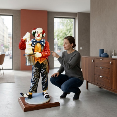 Design Clownmagier Figur Statue Skulptur Figuren Skulpturen Dekoratioun Deko 5027