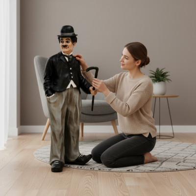 Design Chaplin Figur Statue Skulptur Figuren Skulpturen Dekoratioun Deko 5358 Nei