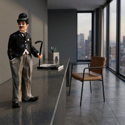Design Chaplin Figur Statue Skulptur Figuren Skulpturen Dekoratioun Deko 5358 Nei