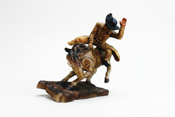 Design Cowboy Rodeo Päerd Figur Statue Skulptur Figuren Skulpturen Dekor 5641