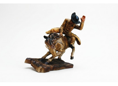 Design Cowboy Rodeo Päerd Figur Statue Skulptur Figuren Skulpturen Dekor 5641