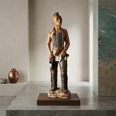 Figur Indianer USA Wilder Westen Statue Skulptur Figuren Skulpturen Dekoratioun Nei