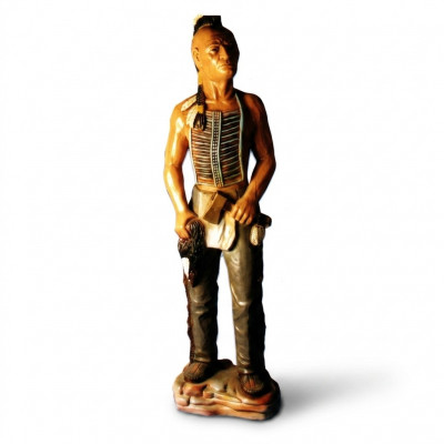 Figur Indianer USA Wilder Westen Statue Skulptur Figuren Skulpturen Dekoratioun Nei