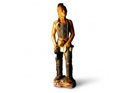 Figur Indianer USA Wilder Westen Statue Skulptur Figuren Skulpturen Dekoratioun Nei