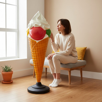 Design Eis Eisdiel Ständer Figur Statue Skulptur Figuren Skulpturen Dekoratioun