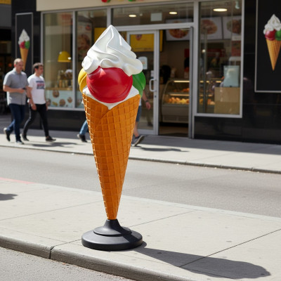 Design Eis Eisdiel Ständer Figur Statue Skulptur Figuren Skulpturen Dekoratioun