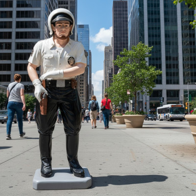 USA Autobunn Polizist Figur Statu Skulptur Figuren Skulpturen Dekoratioun Deko