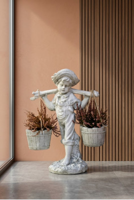 Figur Wäiss Blummekueder Planz Kuebelen Dekoratioun Figur Blummepoten Gaart