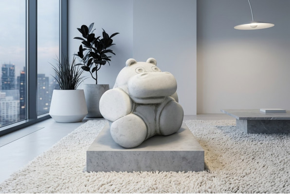 Gaart Dekoratioun Nilpferd Statue Skulptur Figuren Skulpturen Designer
