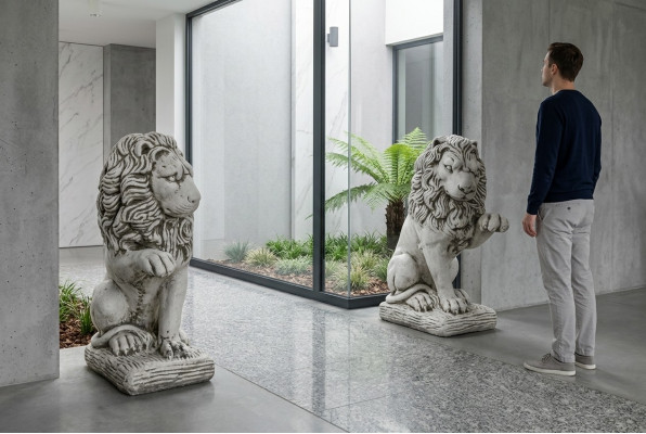Gaart Dekoratioun Léif Statu Skulptur Figuren Skulpturen Natur Designer
