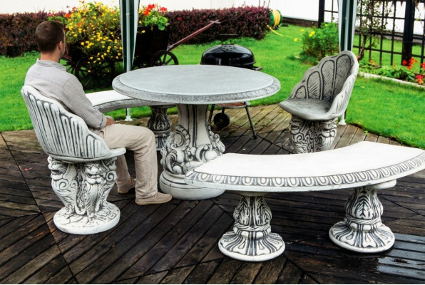 Antik Stil Steen Fotell Bänk Still Gaart Terrass Edlen Design Troun