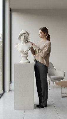 Büste Fra Antik Stil Altdoum 40cm Steen Figur Skulptur Skulpturen