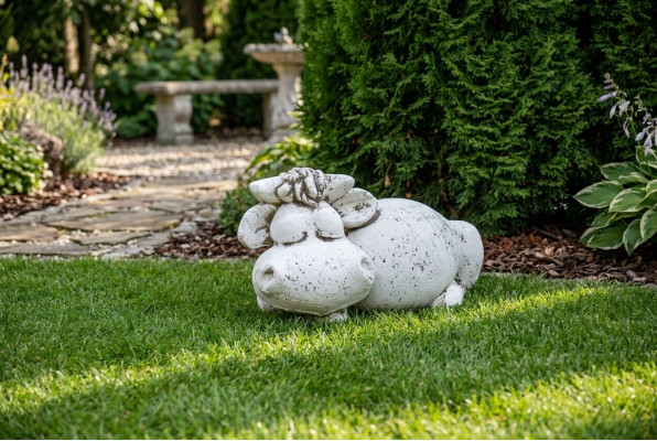 Gaart Dekoratioun Nilpferd Terrass Steen Figuren Figur Deko Statuette