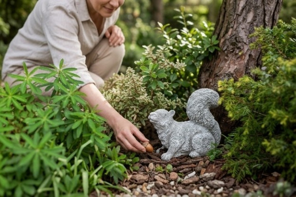 Gaart Dekoratioun Eekättchen Terrass Steen Figuren Figur Deko Statuette