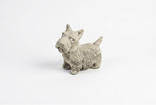Gartendekoratioun Hond Terrass Steefiguren Dekorativ Wäiss Statu Figur