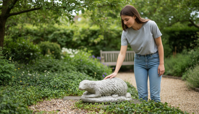 Gaard Dekoratioun Terrass Steen Figuren Figur Deko Statu Skulptur