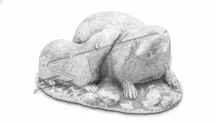 Gaartdekoratioun Frettchen Terrass Steen Figuren Figur Wäiss Natur Statuette