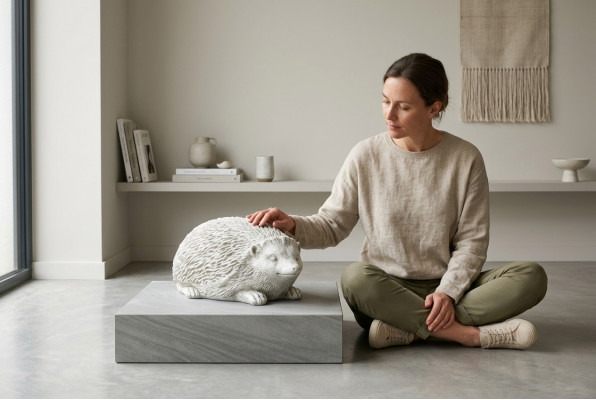 Gaart Dekoratioun Igel Terrass Steen Figuren Figur Deko Statuéiert