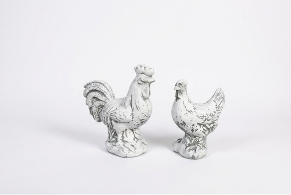 Gaarden Dekoratioun Poulet Terrasse Steen Figuren Figur Wäiss Dekorativ Statuett