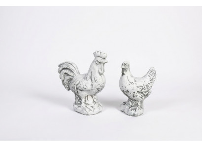 Gaarden Dekoratioun Poulet Terrasse Steen Figuren Figur Wäiss Dekorativ Statuett