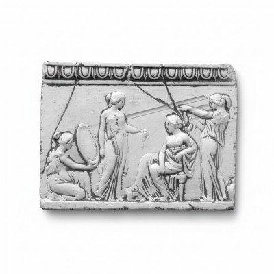 Relief Dammen Antik Konscht Wandrelief Wand Bild Biller Steen Plack