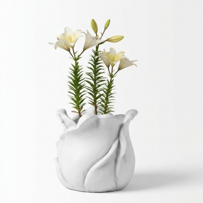 Blummebouquet Blummen Vase Gefäss Gaart Terrass Dekoratioun Statuéier