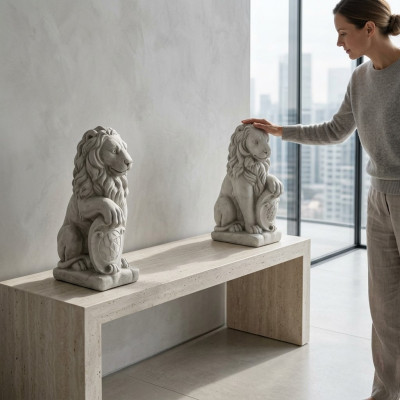 Léiwe Gaartfigur Terrass Gaart Skulptur Dekorativ Figuren Skulpturen