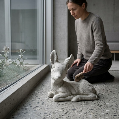 Gaart Dekoratioun Bambi Terrass Steen Figuren Figur Deko Statue