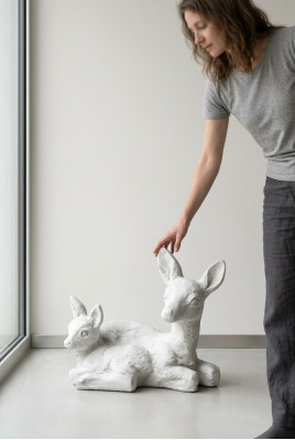 Gaarten Dekoratioun Bambi Terrass Steen Figuren Figur Dekorativ Statue