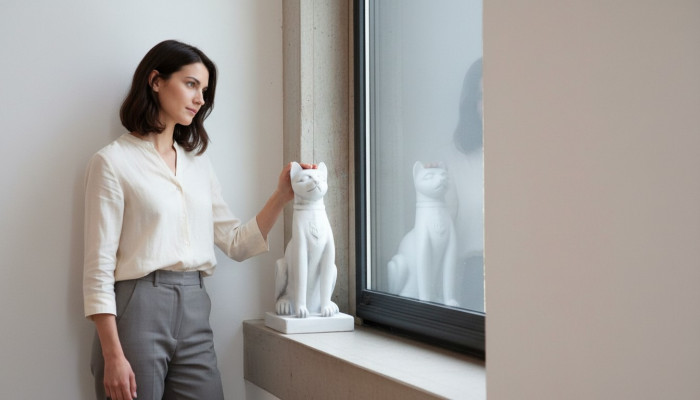 Ägyptesch Kazestatue Figur Statuen Gaart Dekoratioun Terrass