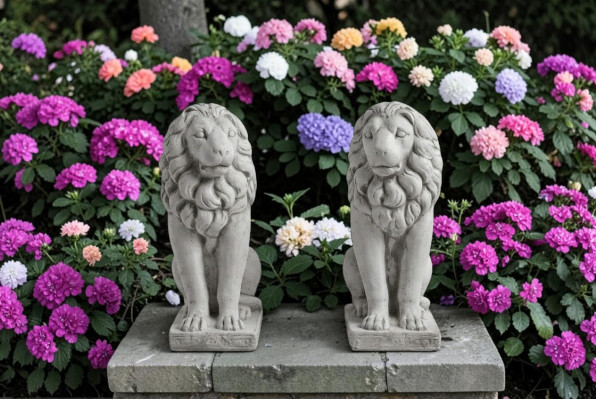 Léiwe Gaartfigur Terrass Dekorativ Gaart Skulptur Figuren Skulpturen