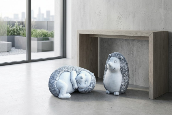 Gartendekoratioun Igel Terrass Steen Karikatur Figuren Figur Deko Statuette