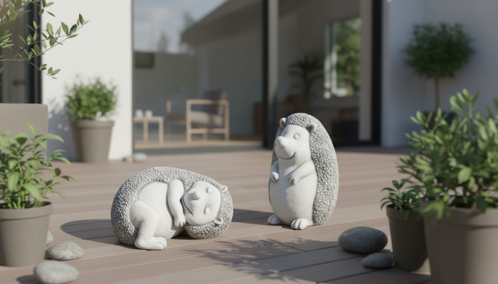 Garten Dekoratioun Igel Terrass Karikatur Steen Figure Figur Dekor Statuë