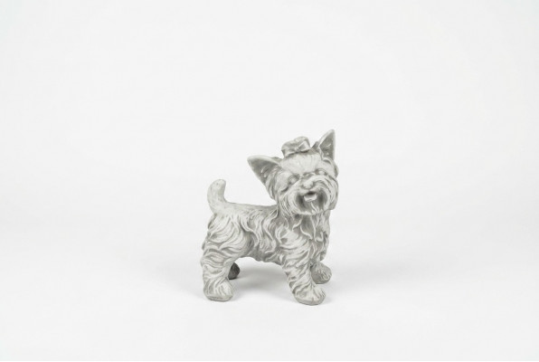 Gaart Dekoratioun Hond Wäiss Terrass Steen Figuren Dekorativ Statue Figur