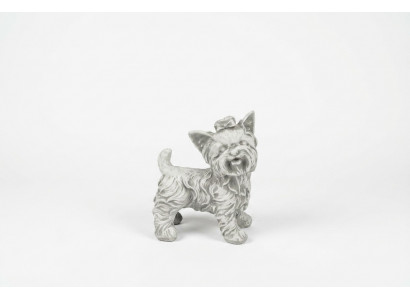 Gaart Dekoratioun Hond Wäiss Terrass Steen Figuren Dekorativ Statue Figur