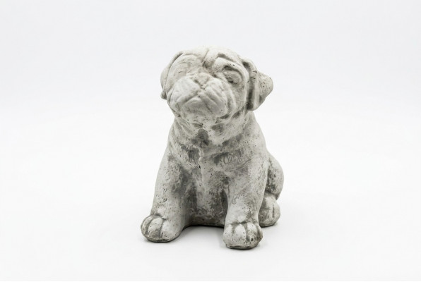 Gartendekoratioun Hond Terrass Steen Figur Figuren Wäiss Dekorativ Statue