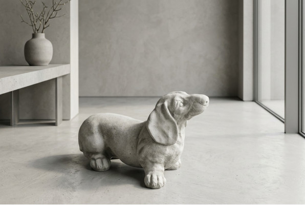 Gaardendekoratioun Dackel Terrasse Figuren Figur Dekor Statuett