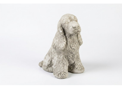 Gaart Dekoratioun Wäiss Hond Terrass Steen Figur Figuren Dekorativ Statuett