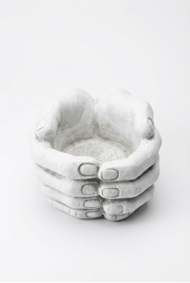 Design Blumentopf Top Planz Kübel Gefäß Töpfe Figur Dekor Hände Skulptur