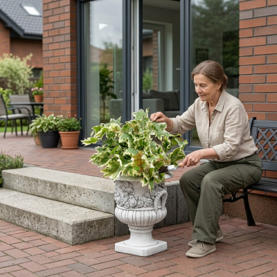 Design Blummendëppen Dekor Top Planz Kübel Gefäß Figur Tëppler Gesiicht Skulptur