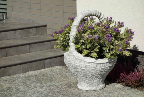 Blummendëppen Këscht Dekorativ Dëppen Blummen Dëppen XXL Beton Gaart Terrass