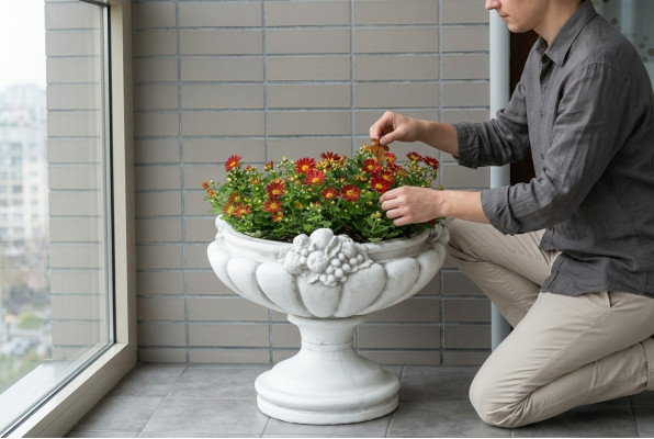 Blummendëppen Këscht Dëppen Blummen Dëppen XXL Gaart Beton Terrasse Dekorativ