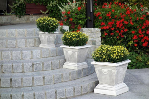 Figur Wäiss Blumenkëbel Planz Këbel Figur Dekoratioun Blummendëppen Gaart