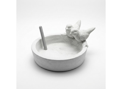 Dekor Vugel Waasserdrénken Skulptur Design Figur Statue Gaart Figuren Statuen