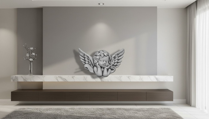 Grafdekoratioun Grafsteen Dekoratioun Engel Figur Skulptur Gott Helleg