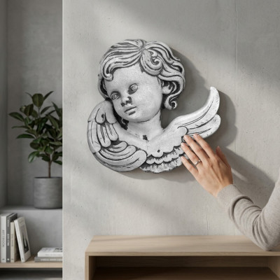 Grafdekoratioun Graf Steen Dekoratioun Engel Figur Skulptur Natur Wäiss Gott