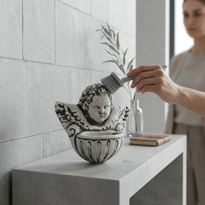 Grabengel Kräiz Grabdekor Grabschmuck Steen Dekoratioun Statu.
